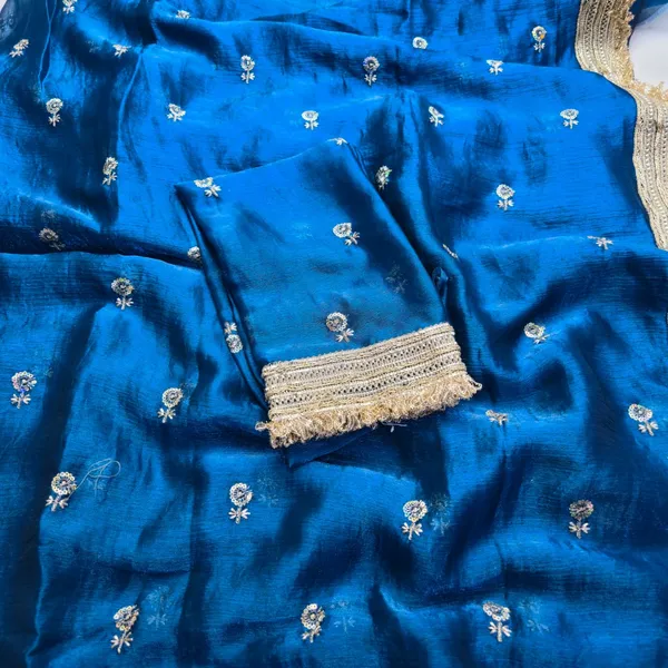 Blue_Fandy_Satin_Silk_Saree_For_Women