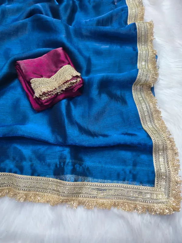 Blue_Fandy_Satin_Silk_Saree_For_Women
