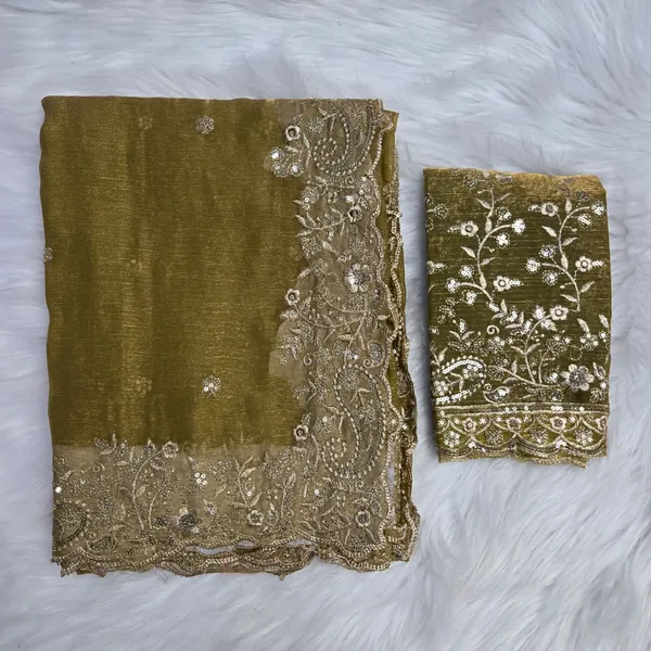 Olive_Green_Fandy_Satin_Silk_Saree_For_Women