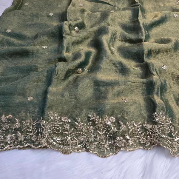 Olive_Green_Fandy_Satin_Silk_Saree_For_Women