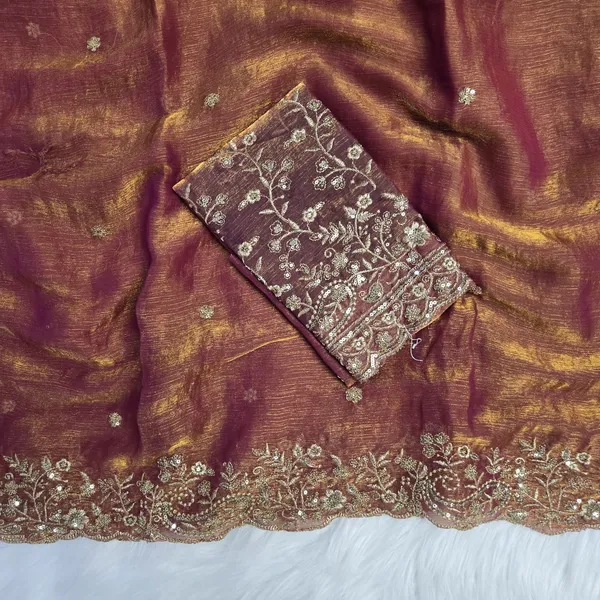 Brown_Fandy_Satin_Silk_Saree_For_Women