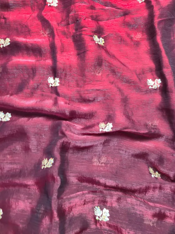 Maroon_Fandy_Satin_Silk_Saree_For_Women
