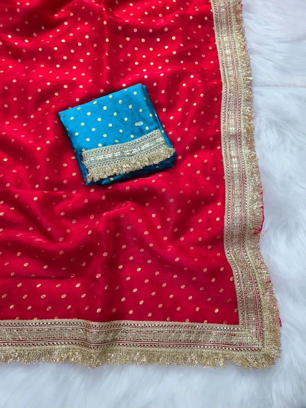 Red_&_Blue_Fandy_Satin_Silk_Saree_For_Women