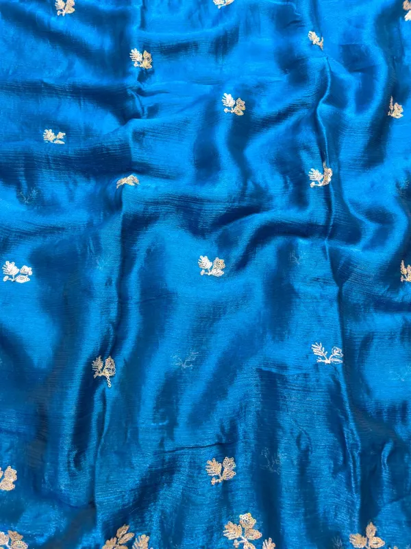 Blue_Fandy_Satin_Silk_Saree_For_Women