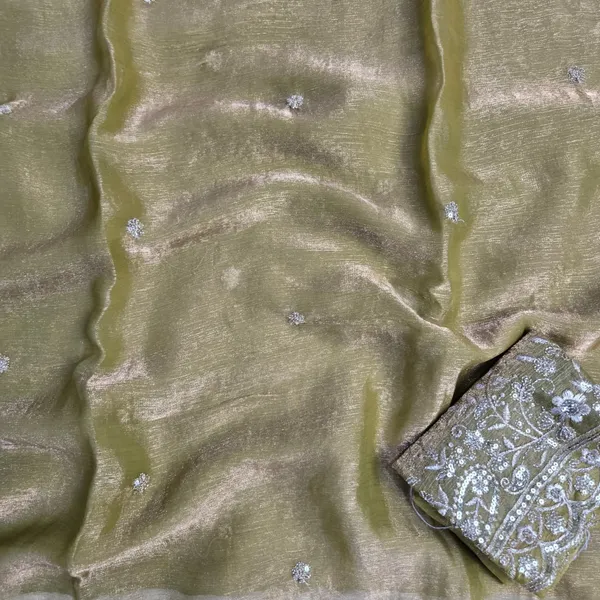 Olive_Green_Fandy_Satin_Silk_Saree_For_Women