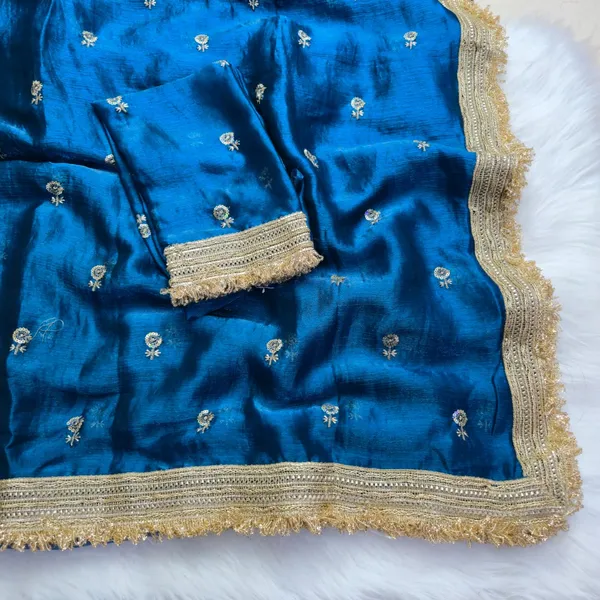 Blue_Fandy_Satin_Silk_Saree_For_Women
