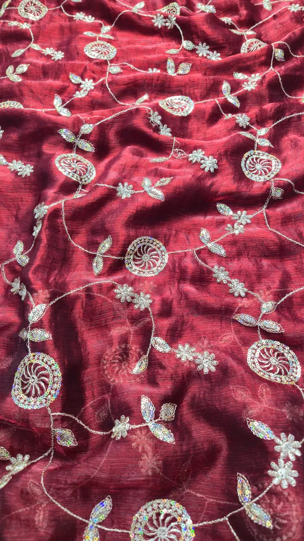 Maroon_Fandy_Satin_Silk_Saree_For_Women