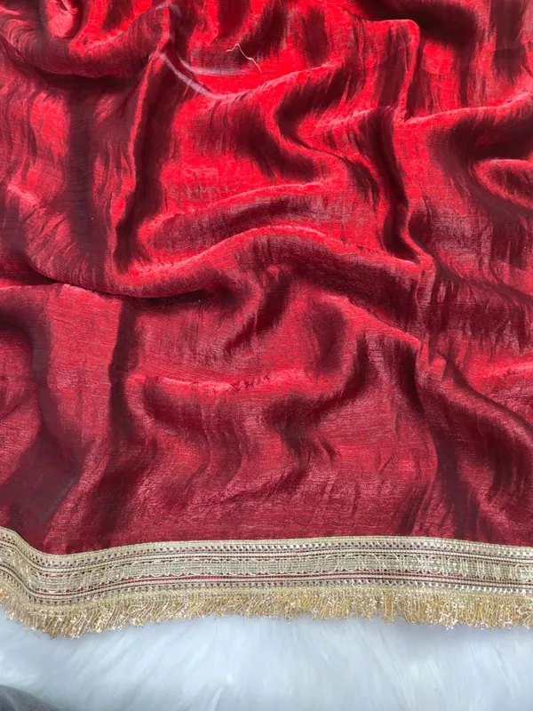 Red_Fandy_Satin_Silk_Saree_For_Women