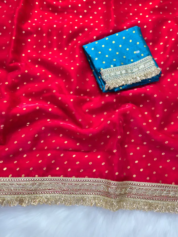Red_&_Blue_Fandy_Satin_Silk_Saree_For_Women