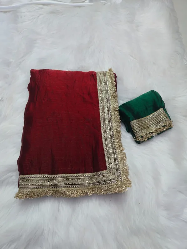 Red_Fandy_Satin_Silk_Saree_For_Women