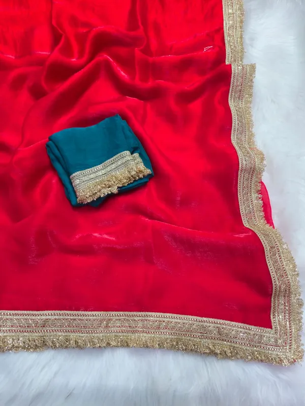 Red_Fandy_Satin_Silk_Saree_For_Women