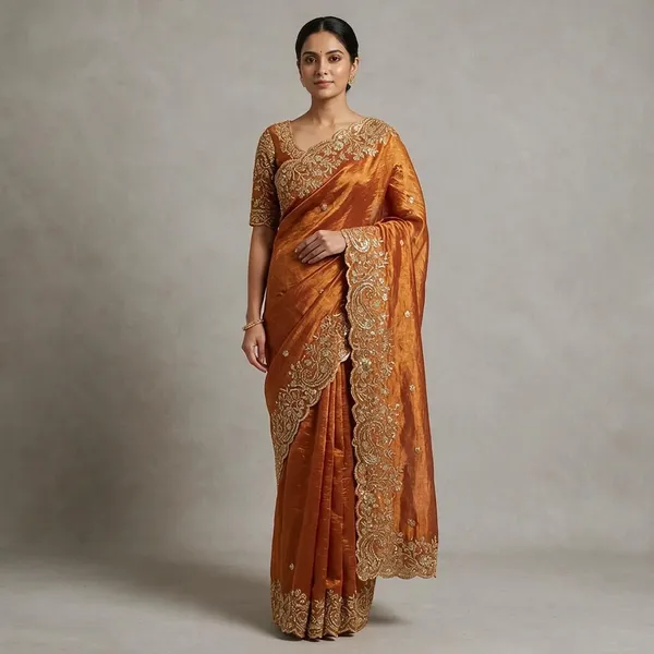 Orange_Fandy_Satin_Silk_Saree_For_Women