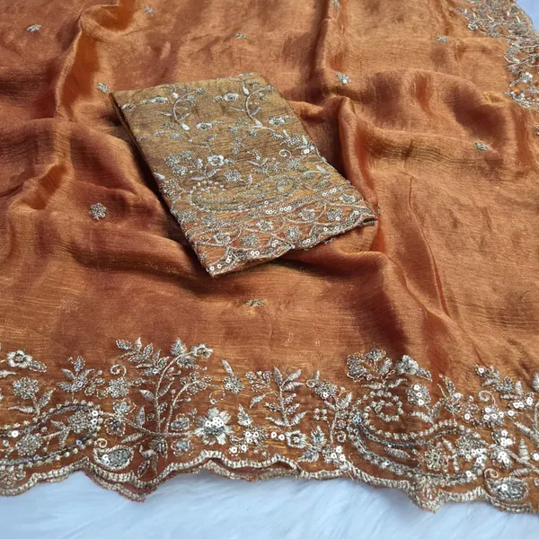 Orange_Fandy_Satin_Silk_Saree_For_Women