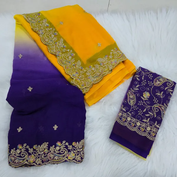 Purple_&_Yellow_Georgette_Saree_For_Women