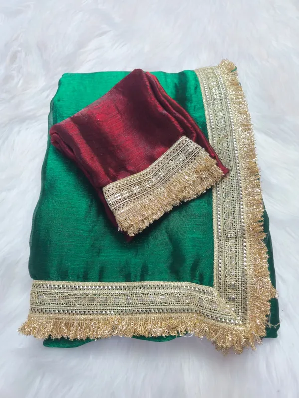 Green_Fandy_Satin_Silk_Saree_For_Women