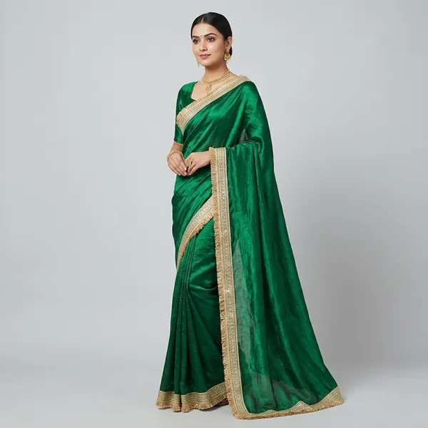 Green_Fandy_Satin_Silk_Saree_For_Women