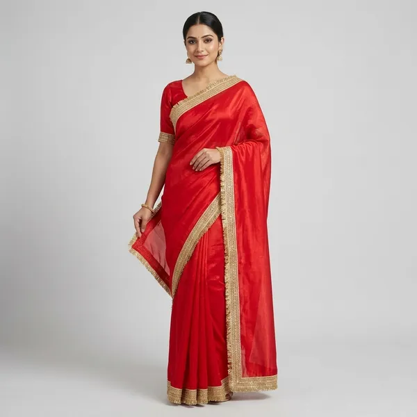 Red_Fandy_Satin_Silk_Saree_For_Women