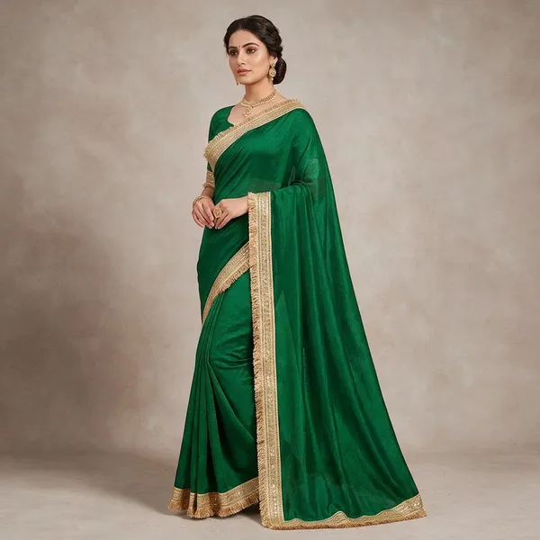 Green_Fandy_Satin_Silk_Saree_For_Women
