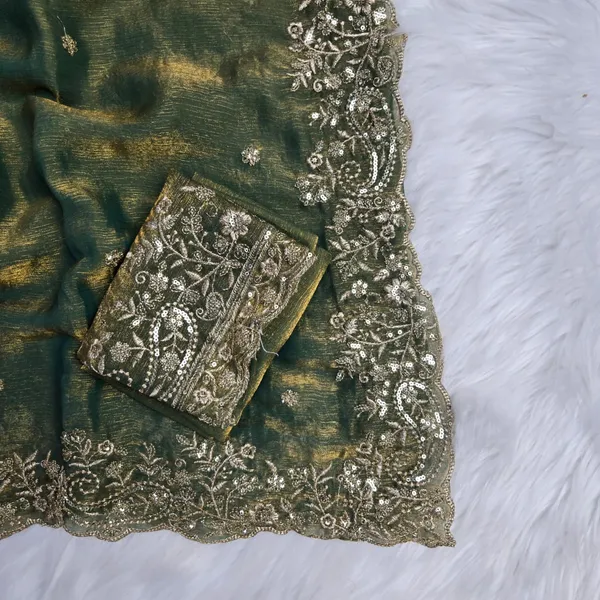 Olive_Green_Fandy_Satin_Silk_Saree_For_Women