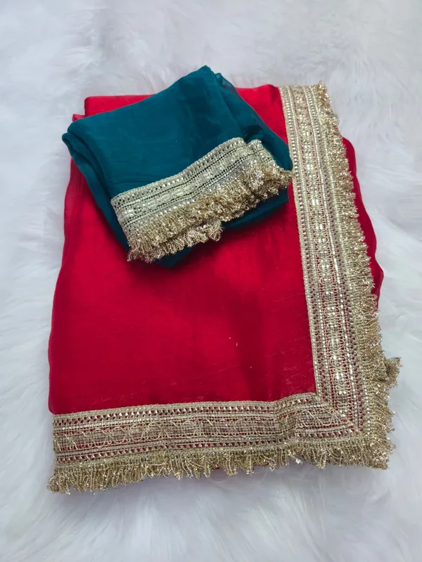 Red_Fandy_Satin_Silk_Saree_For_Women