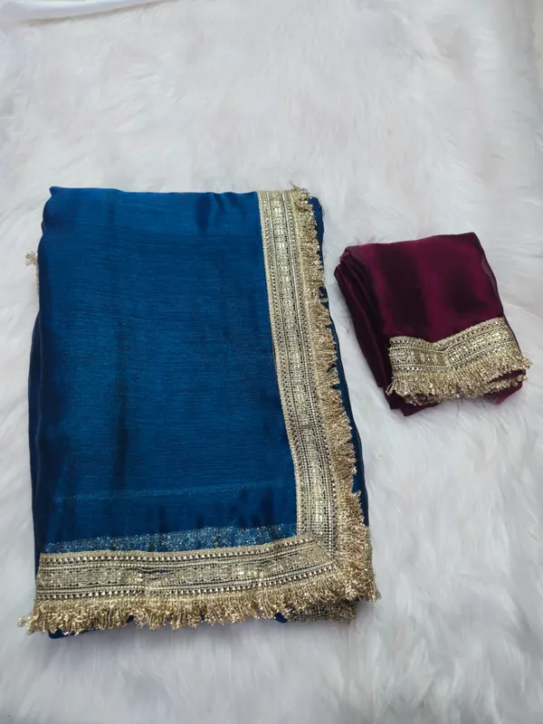 Blue_Fandy_Satin_Silk_Saree_For_Women