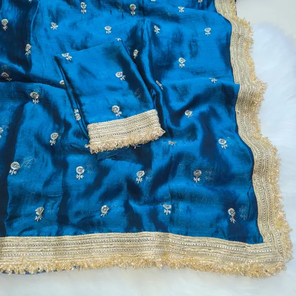 Blue_Fandy_Satin_Silk_Saree_For_Women