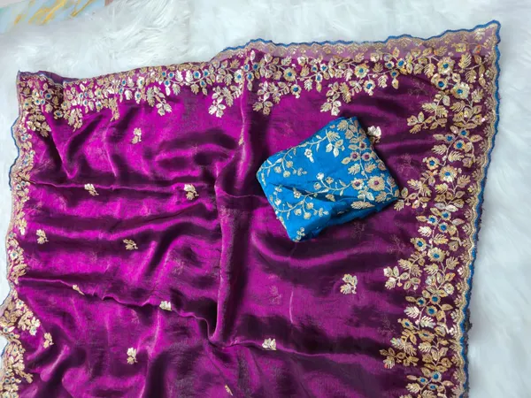 Purple_Fandy_Satin_Silk_Saree_For_Women