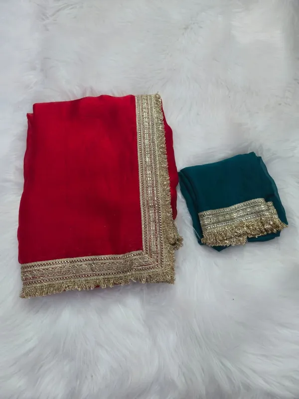 Red_Fandy_Satin_Silk_Saree_For_Women