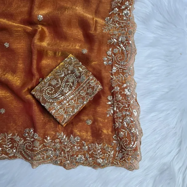 Orange_Fandy_Satin_Silk_Saree_For_Women