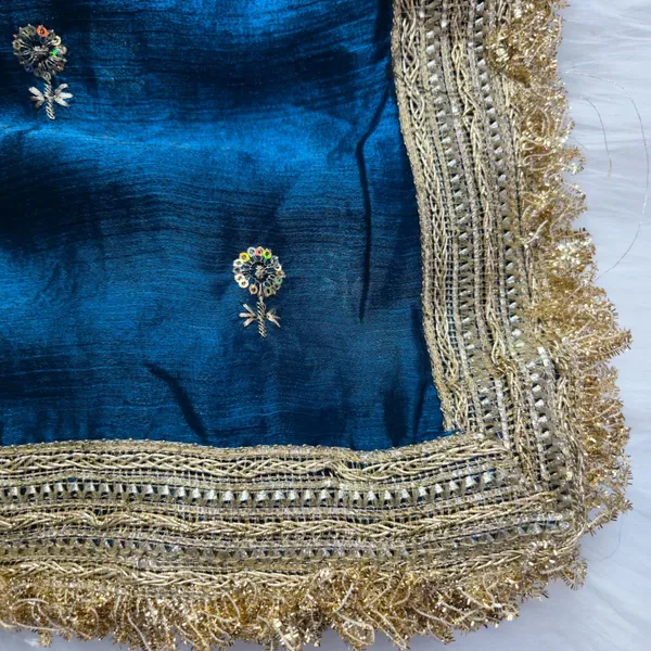 Blue_Fandy_Satin_Silk_Saree_For_Women