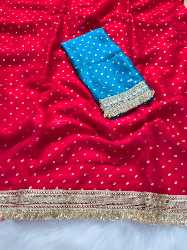 Red_&_Blue_Fandy_Satin_Silk_Saree_For_Women