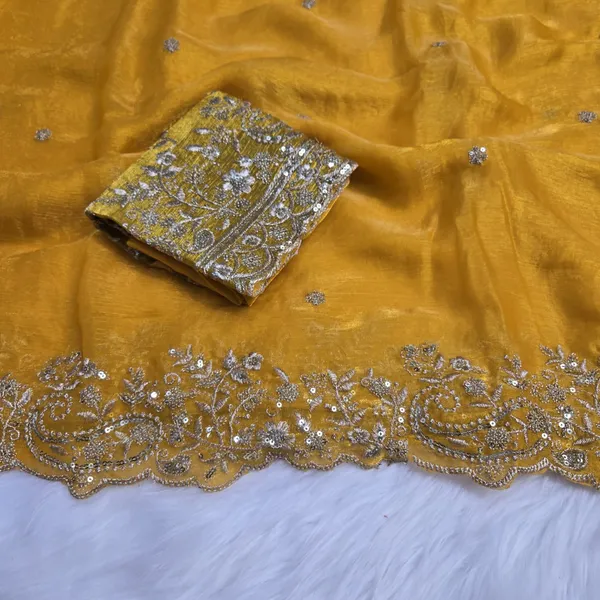 Yellow_Fandy_Satin_Silk_Saree_For_Women