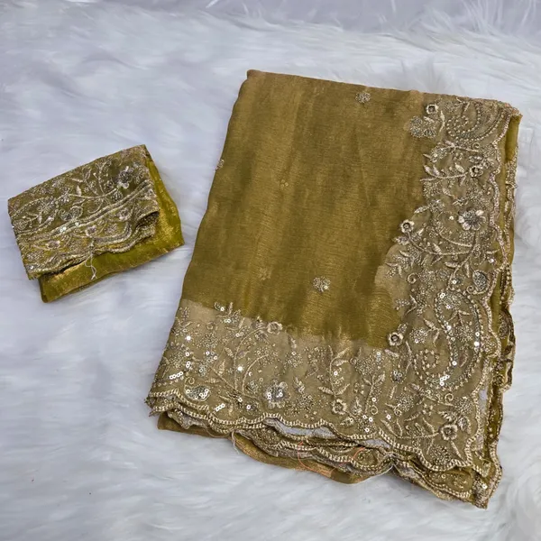 Olive_Green_Fandy_Satin_Silk_Saree_For_Women