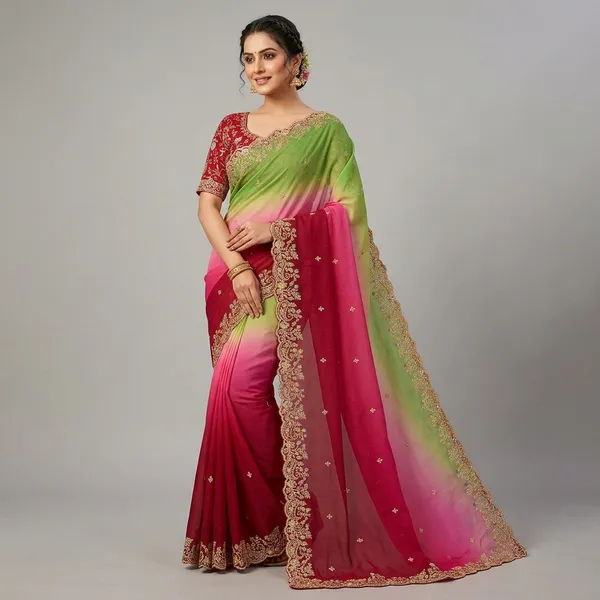 Maroon_Georgette_Saree_For_Women