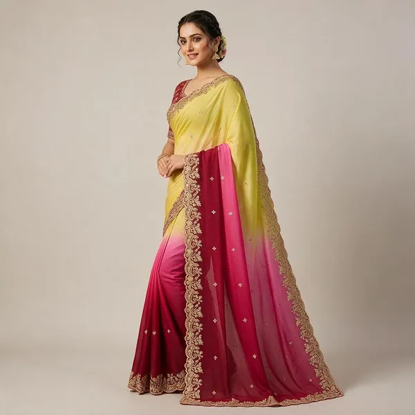Maroon_Georgette_Saree_For_Women