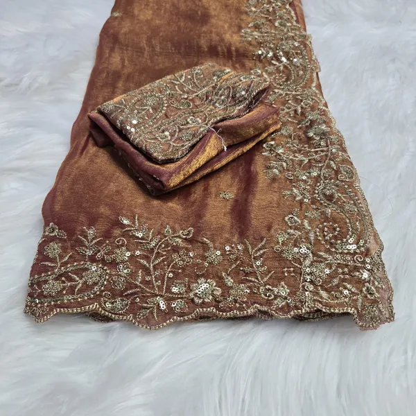 Brown_Fandy_Satin_Silk_Saree_For_Women
