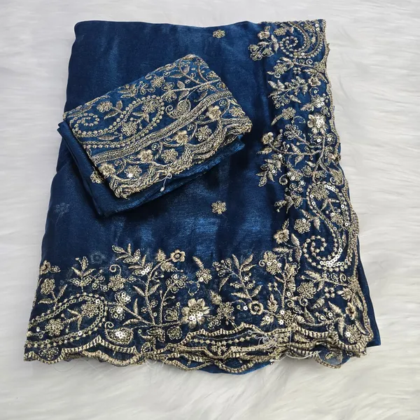 Navy_Blue_Fandy_Satin_Silk_Saree_For_Women