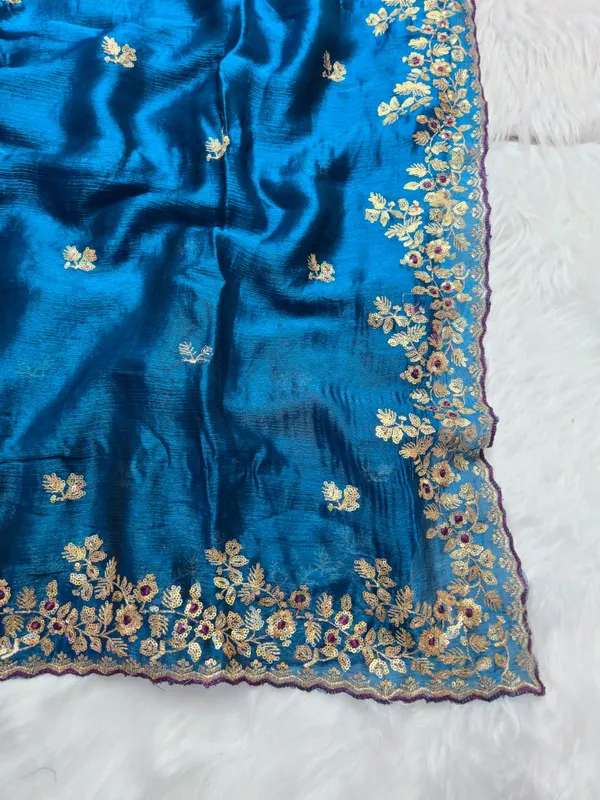 Blue_Fandy_Satin_Silk_Saree_For_Women