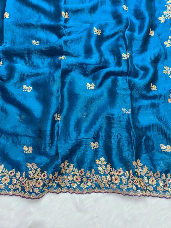 Blue_Fandy_Satin_Silk_Saree_For_Women