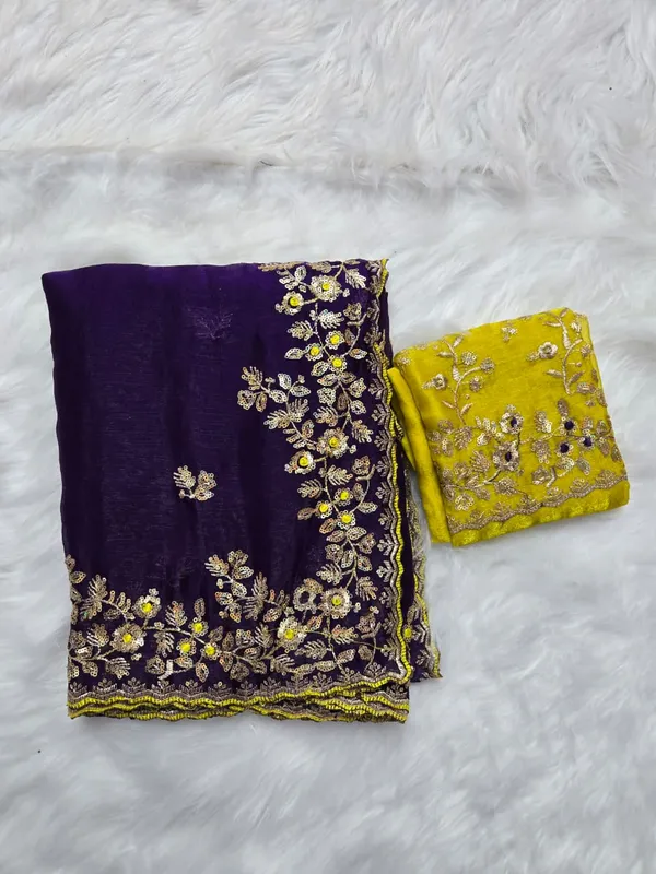 Purple_Fandy_Satin_Silk_Saree_For_Women