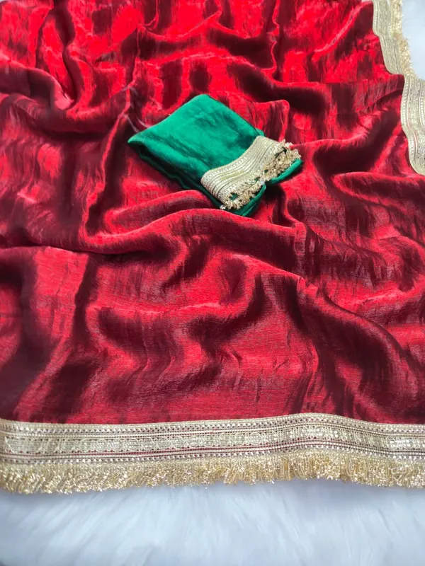 Red_Fandy_Satin_Silk_Saree_For_Women