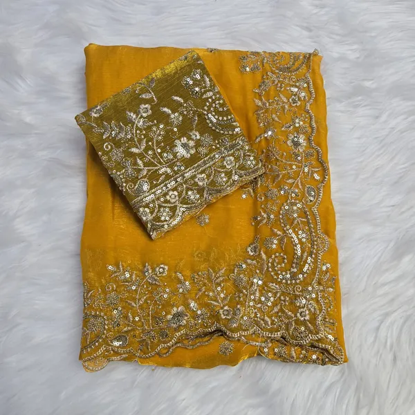 Yellow_Fandy_Satin_Silk_Saree_For_Women