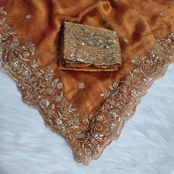 Orange_Fandy_Satin_Silk_Saree_For_Women