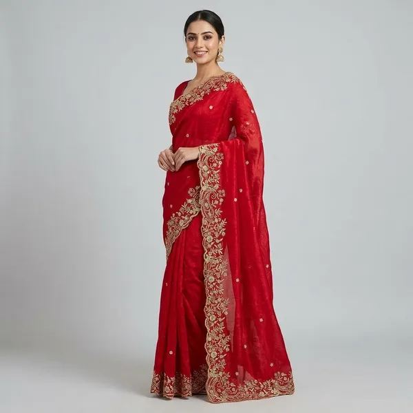Red_Fandy_Satin_Silk_Saree_For_Women