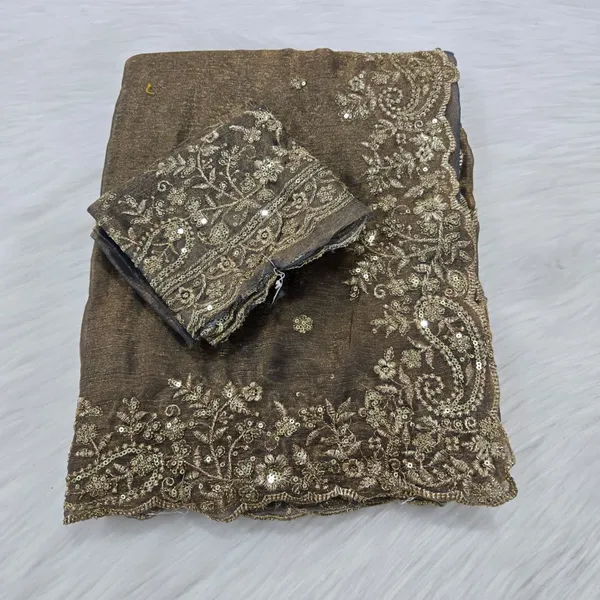 Olive_Green_Fandy_Satin_Silk_Saree_For_Women