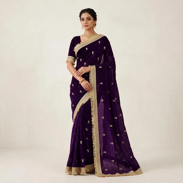 Purple_Fandy_Satin_Silk_Saree_For_Women