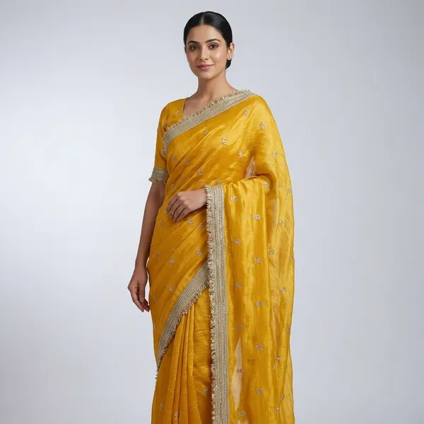Yellow_Fandy_Satin_Silk_Saree_For_Women