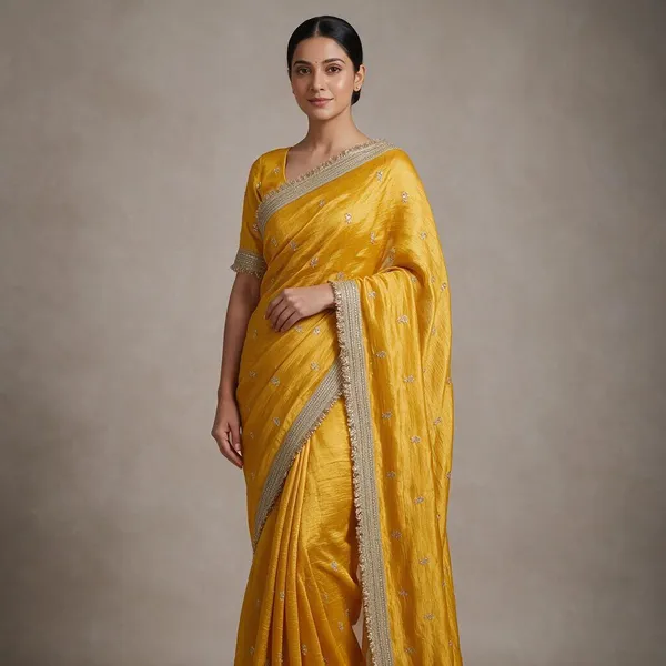 Yellow_Fandy_Satin_Silk_Saree_For_Women