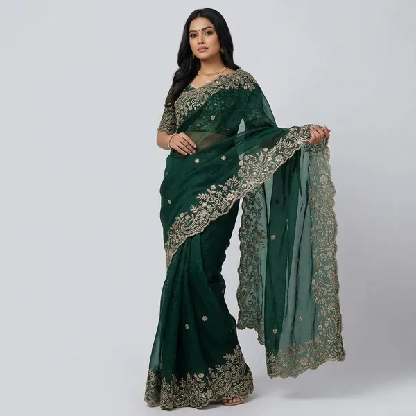 Green_Fandy_Satin_Silk_Saree_For_Women