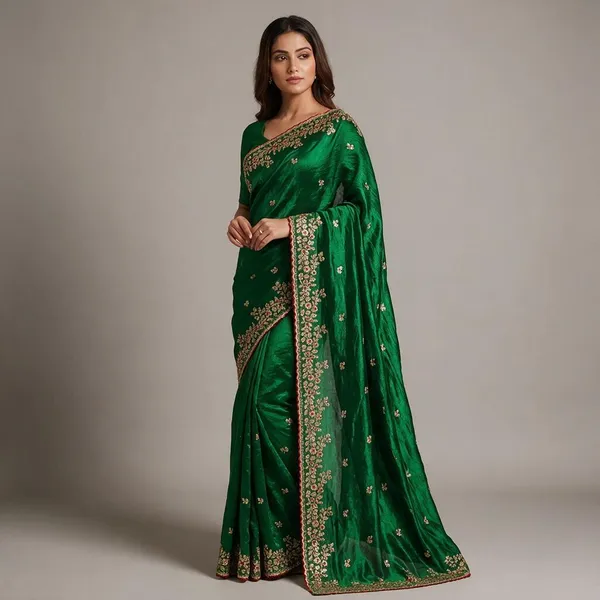Green_Fandy_Satin_Silk_Saree_For_Women